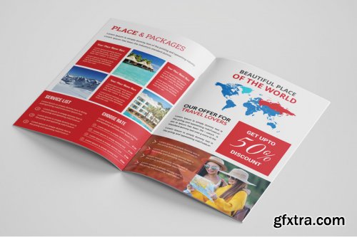 Travel bi fold Brochure template