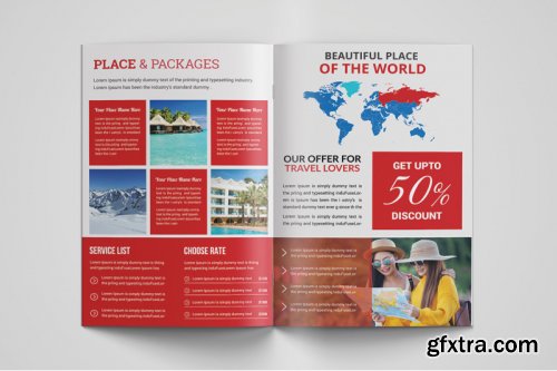 Travel bi fold Brochure template