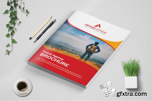 Travel bi fold Brochure template