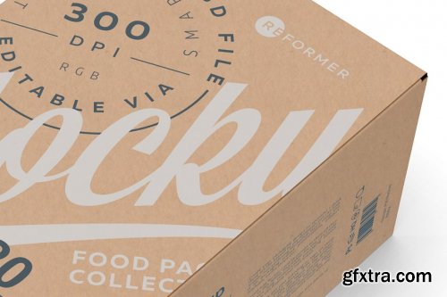 CreativeMarket - 20 Kraft Snack Bars Box Mockup 3783122