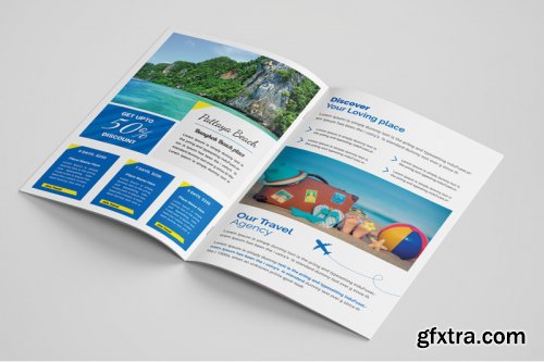 Travel Bi Fold Brochure template