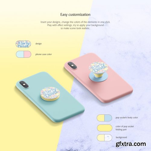 CreativeMarket - Pop Socket Mockup 3764466