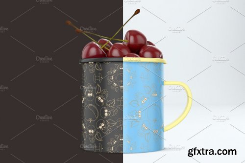 CreativeMarket - Enamel mug mockup. PSD mockup 3789724