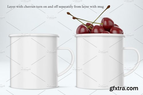 CreativeMarket - Enamel mug mockup. PSD mockup 3789724