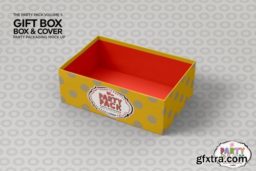 CreativeMarket - Gift Box with Cover Packaging Mockup 3733922