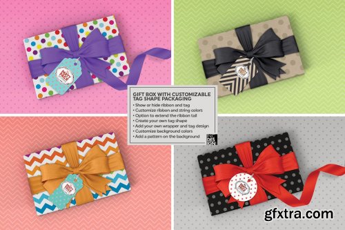 CreativeMarket - Gift Box Packaging Mockup 3733927