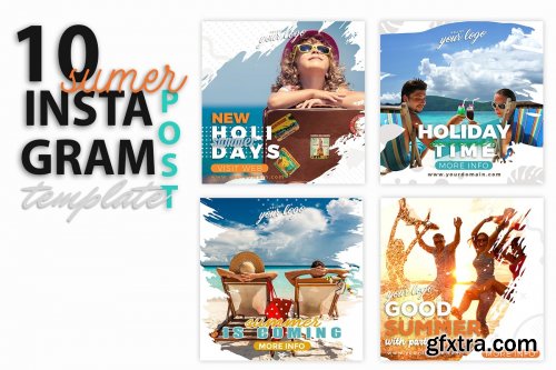 CreativeMarket - instagram Post Template-Summer 3808295