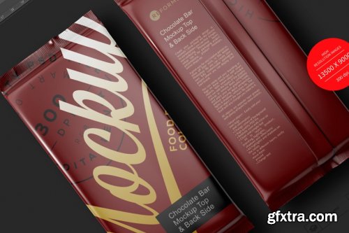 CreativeMarket - Chocolate Bar Mockup Top & Back Side View 3796116