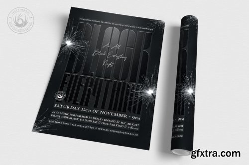 CreativeMarket - Black Party Flyer Template V5 3814141