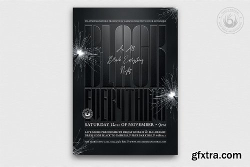 CreativeMarket - Black Party Flyer Template V5 3814141