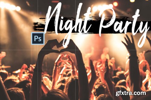 Neo Night Party Theme Color Grading photoshop actions, ACR LUT preset