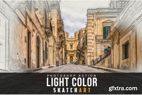 Light Color Skatch Art Action