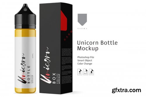 CreativeMarket - Unicorn Dropper Bottles Mockup 3815616