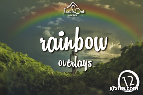 Rainbow Overlay for Photoshop. Rainbow Backdrop Photo Clipart PSD