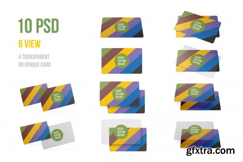 CreativeMarket - 10 PSD Plastic Card mockup 3812972