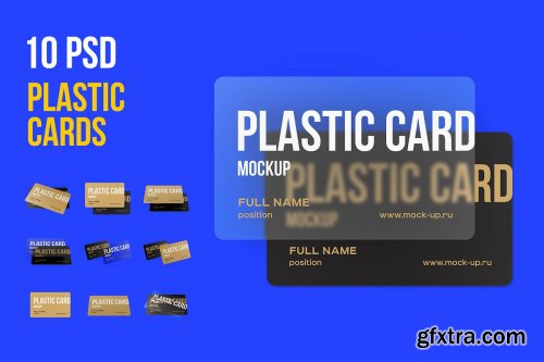 CreativeMarket - 10 PSD Plastic Card mockup 3812972