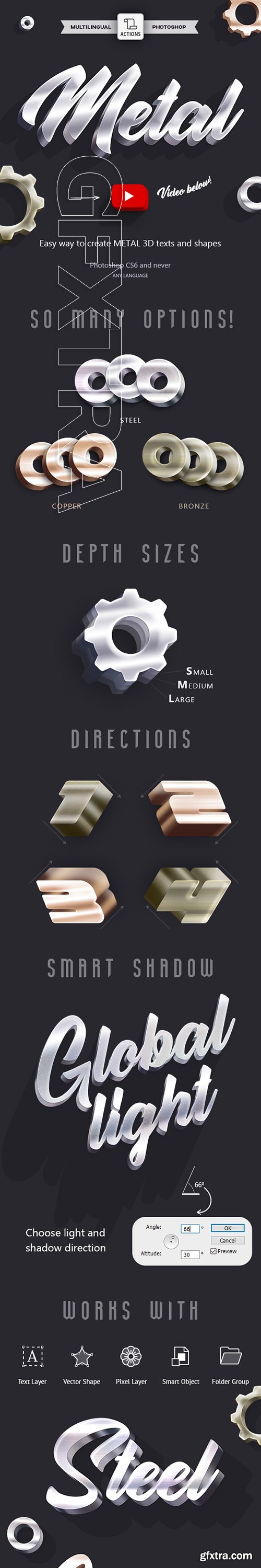 GraphicRiver - 3D Metal - Photoshop Action 23755999