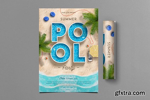 Summer Pool Party Flyer