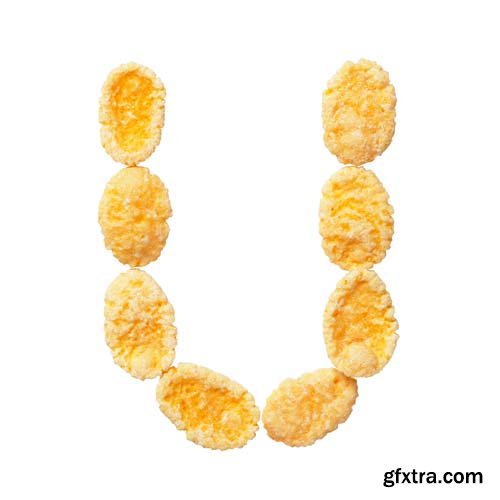 Cornflakes Letters Isolated - 26xJPGs