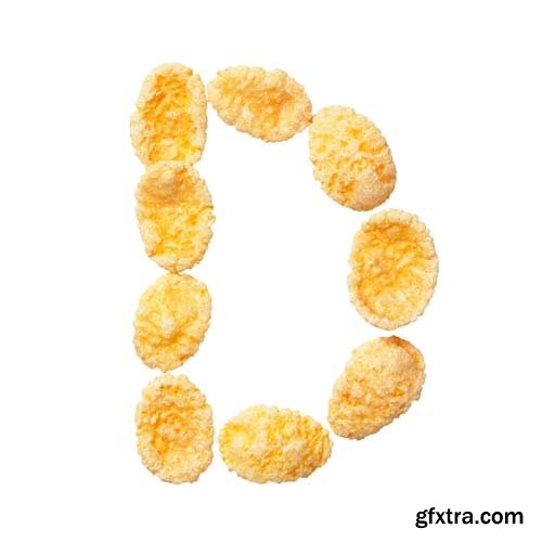 Cornflakes Letters Isolated - 26xJPGs