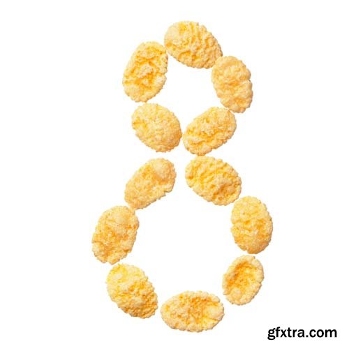 Cornflakes Numbers Isolated - 10xJPGs