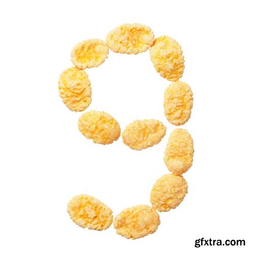 Cornflakes Numbers Isolated - 10xJPGs