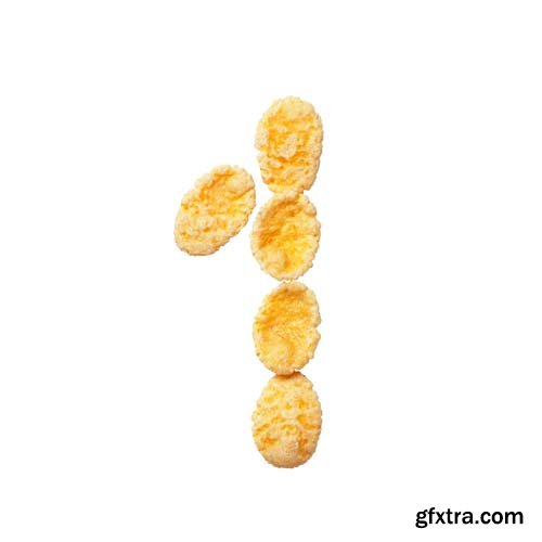 Cornflakes Numbers Isolated - 10xJPGs