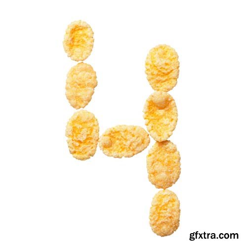Cornflakes Numbers Isolated - 10xJPGs
