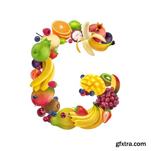 Fruits Letters Isolated - 26xJPGs