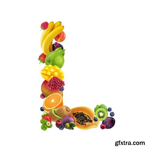 Fruits Letters Isolated - 26xJPGs