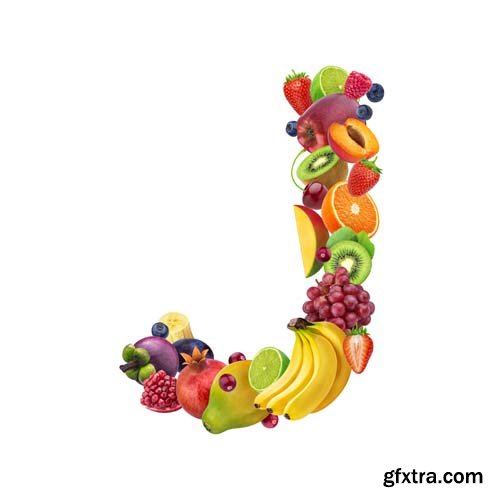 Fruits Letters Isolated - 26xJPGs