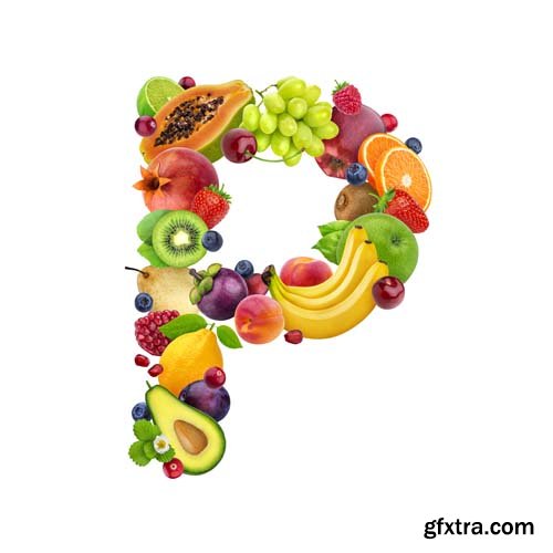 Fruits Letters Isolated - 26xJPGs