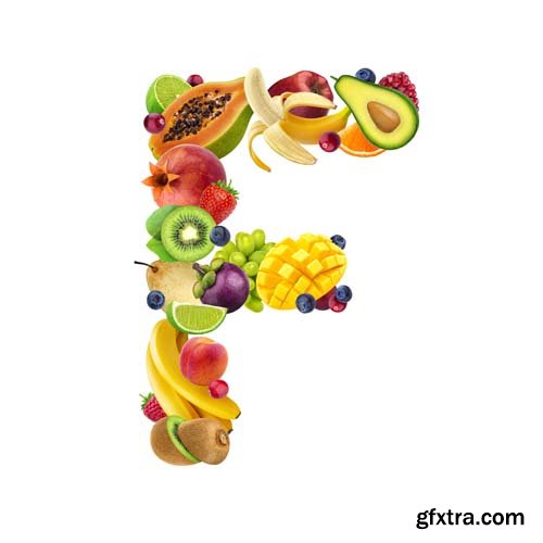 Fruits Letters Isolated - 26xJPGs