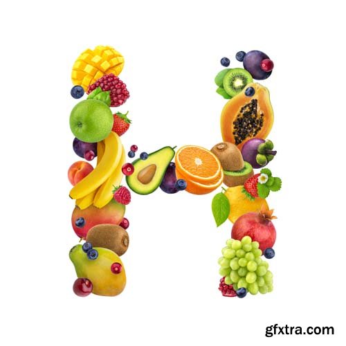 Fruits Letters Isolated - 26xJPGs