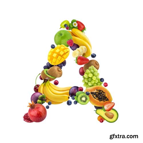 Fruits Letters Isolated - 26xJPGs