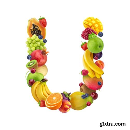 Fruits Letters Isolated - 26xJPGs