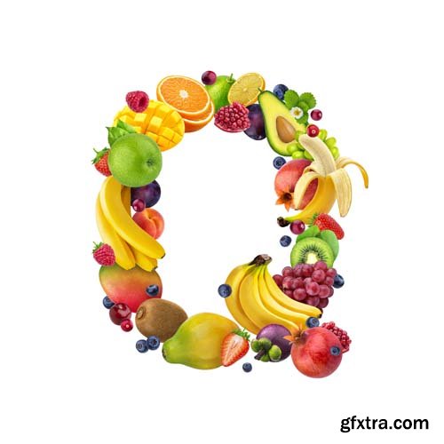 Fruits Letters Isolated - 26xJPGs