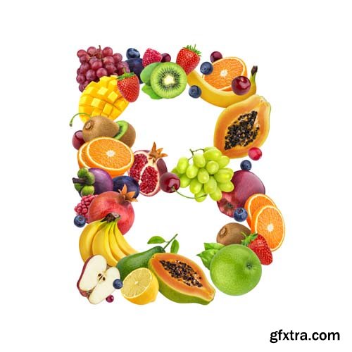 Fruits Letters Isolated - 26xJPGs