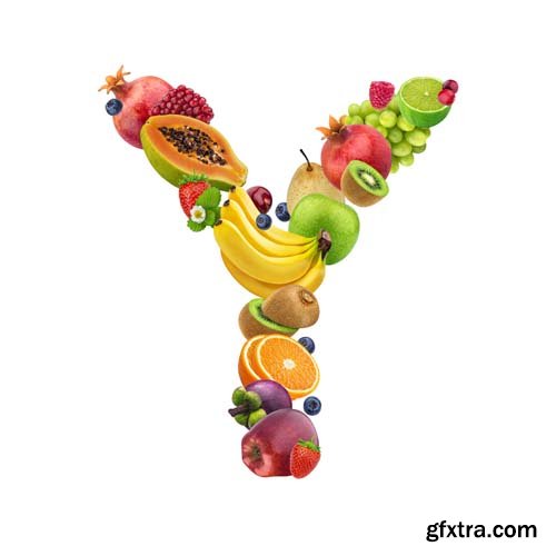 Fruits Letters Isolated - 26xJPGs