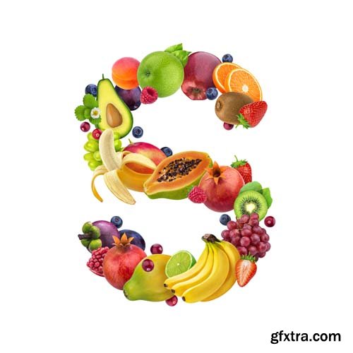 Fruits Letters Isolated - 26xJPGs