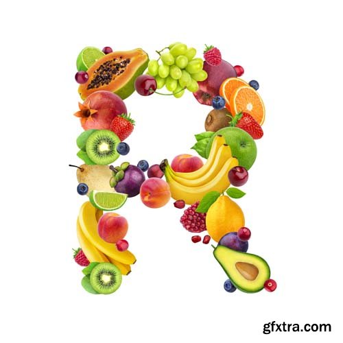 Fruits Letters Isolated - 26xJPGs