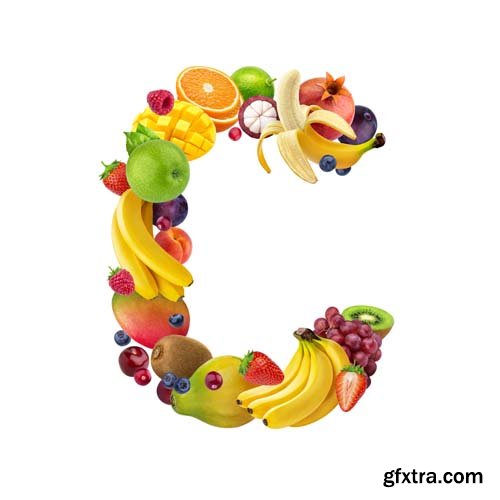 Fruits Letters Isolated - 26xJPGs