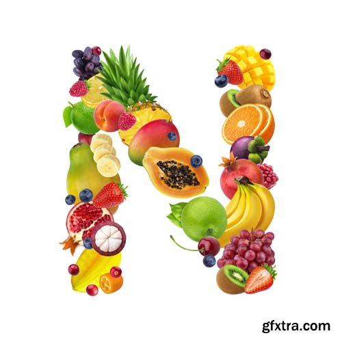 Fruits Letters Isolated - 26xJPGs