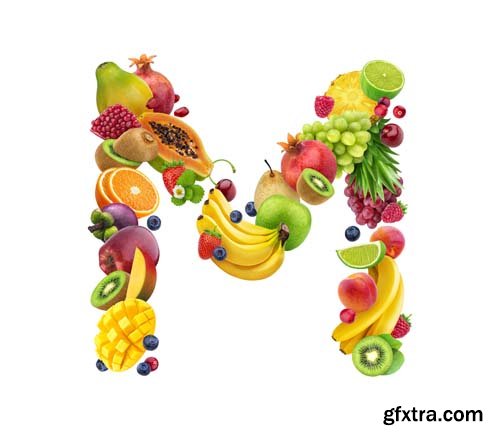 Fruits Letters Isolated - 26xJPGs