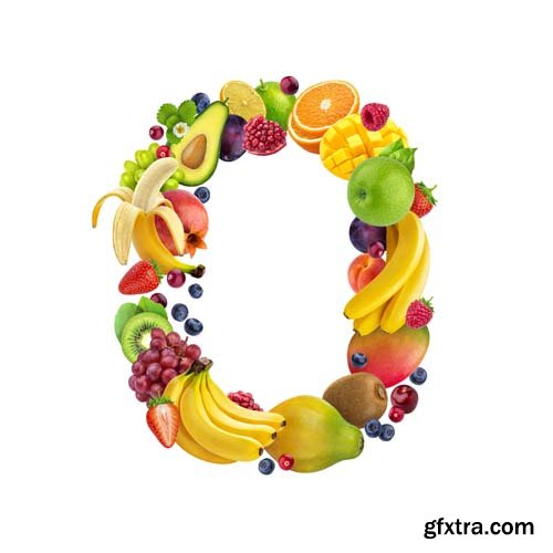 Fruits Letters Isolated - 26xJPGs