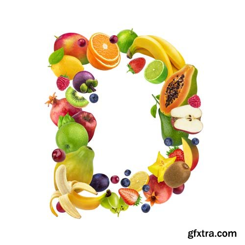 Fruits Letters Isolated - 26xJPGs