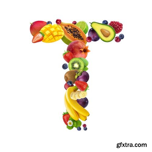 Fruits Letters Isolated - 26xJPGs