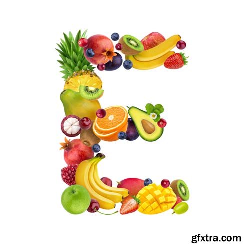 Fruits Letters Isolated - 26xJPGs