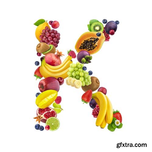 Fruits Letters Isolated - 26xJPGs