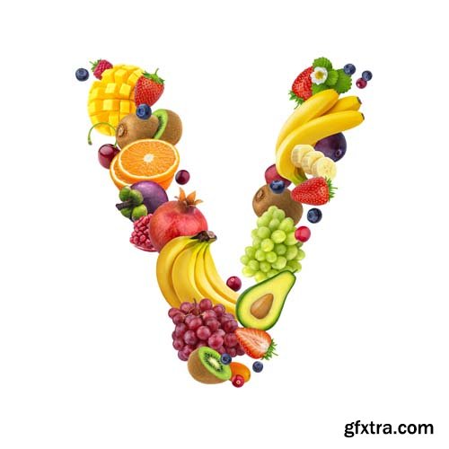 Fruits Letters Isolated - 26xJPGs